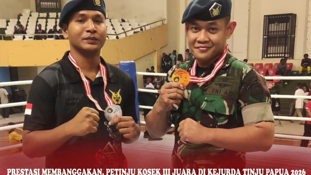 Prestasi Membanggakan, Petinju Kosek III Raih Gelar Juara di Kejurda Tinju Papua 2026