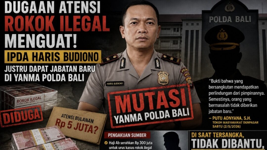 Dugaan Atensi Rokok Ilegal Menguat, Ipda Haris Budiono Justru Dapat Jabatan Baru di Yanma Polda Bali