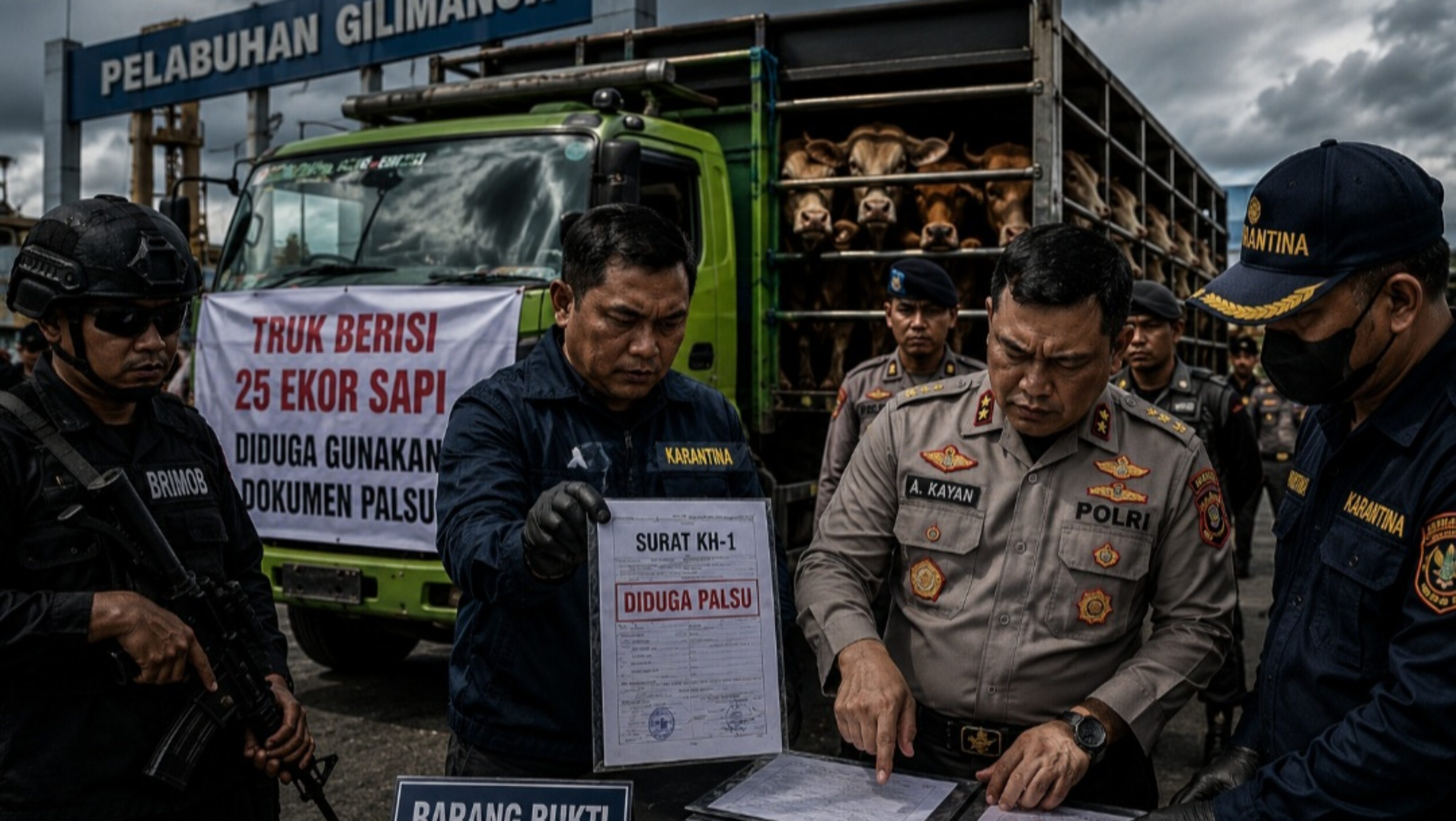 Diduga Pakai Dokumen Palsu, Truk Muat 25 Ekor Sapi Dicegat di Pelabuhan Gilimanuk, Nama Oknum Polisi Terseret