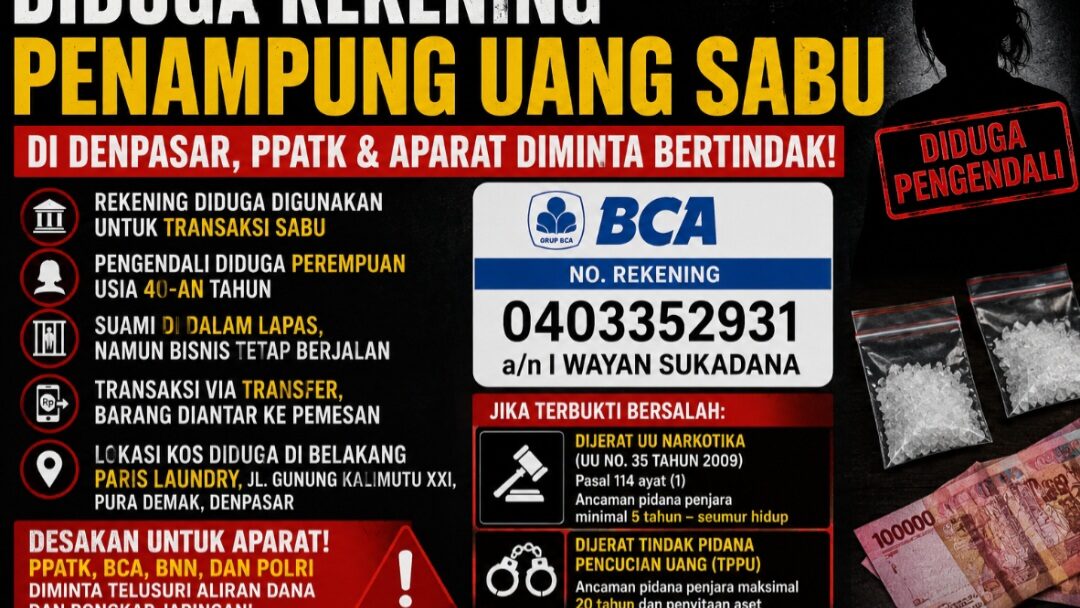 Jaringan Narkoba di Denpasar Disorot: Akun Jeg Bali Bongkar Dugaan Aliran Rekening hingga Keterlibatan Oknum