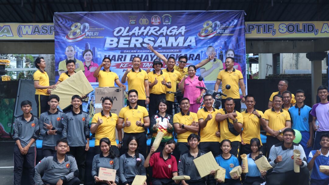Kompak di Lapangan, Solid dalam Pengabdian, Polres Badung Meriahkan Hari Bhayangkara ke-80 dengan Olahraga Bersama