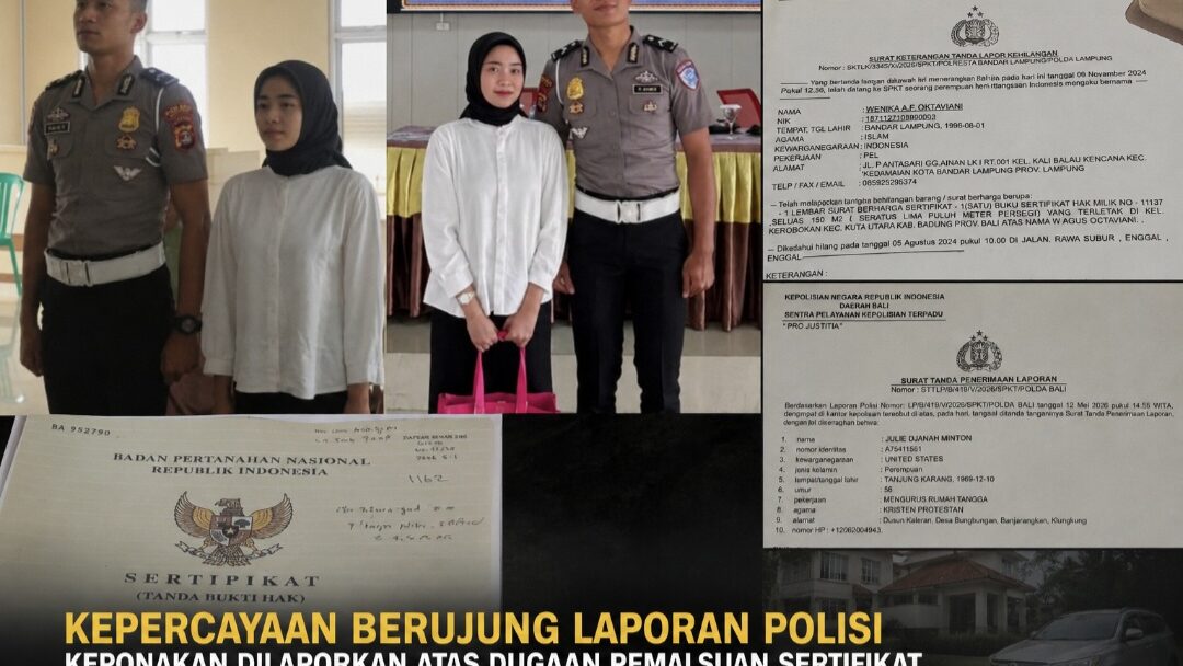 Keponakan Dilaporkan ke Polda Bali, Diduga Palsukan Sertifikat hingga Aset Rp2,8 M Beralih