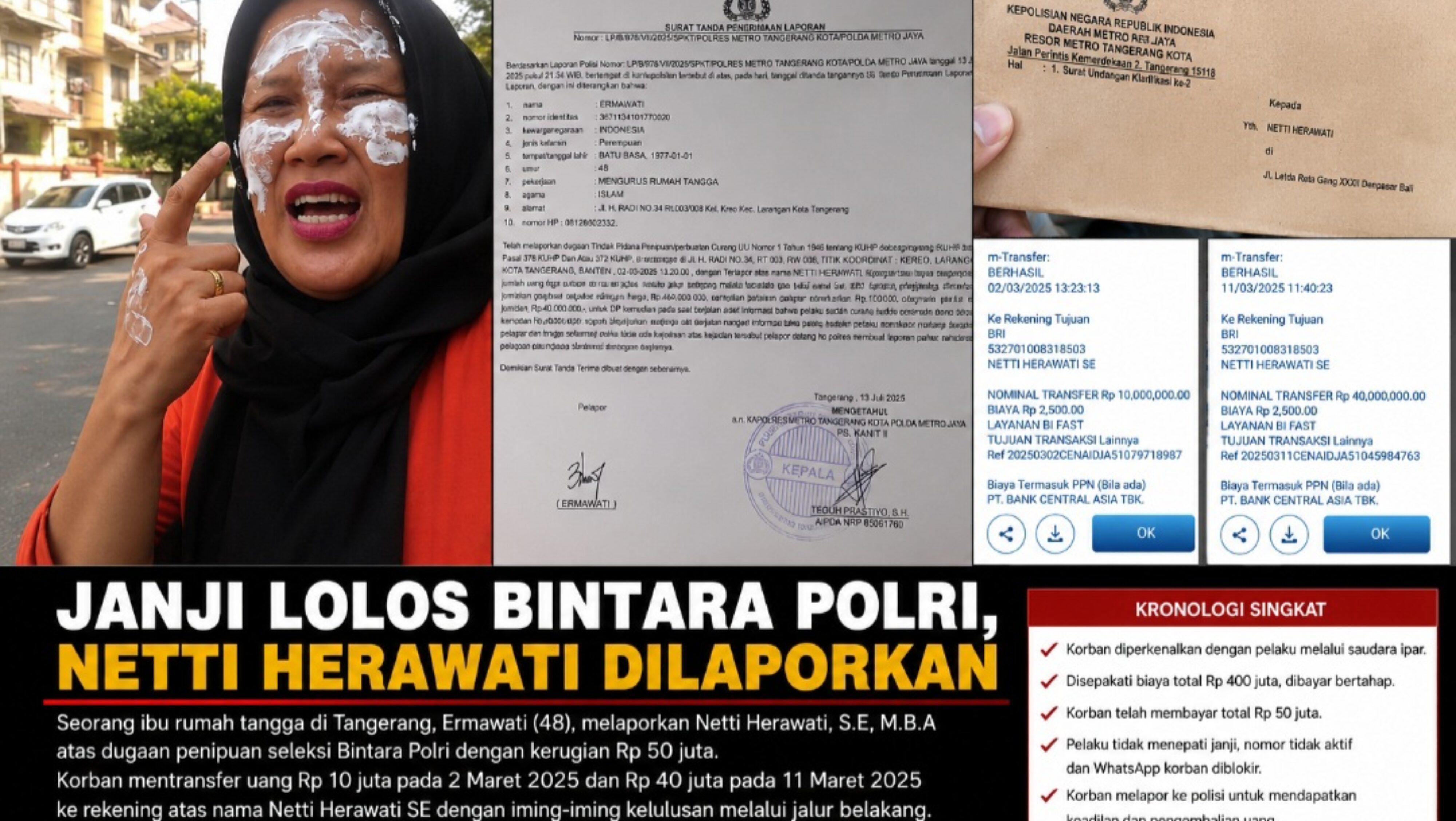 Janji Lolos Bintara Polri Berujung Laporan Polisi, Netti Herawati Kembali Jadi Sorotan