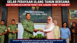 Yonif TP 928/Brata Sena Yudha Gelar Perayaan Ulang Tahun Bersama dan Resmikan Kantor Persit KCK Cabang Yonif TP 928/BSY, Perkuat Soliditas Keluarga Besar Satuan