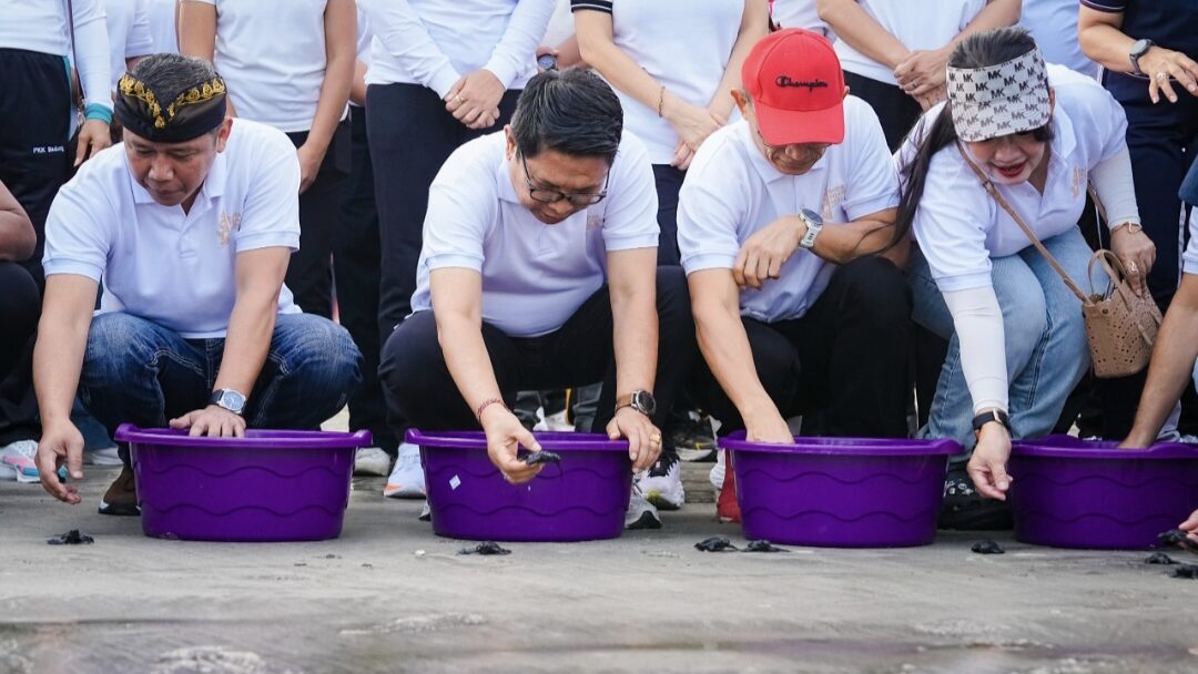 Pemkab Badung dan Kejati Bali Gelar Aksi Bersih Pantai serta Pelepasan Tukik, Perkuat Sinergi Pelayanan Publik dan Pelestarian Lingkungan