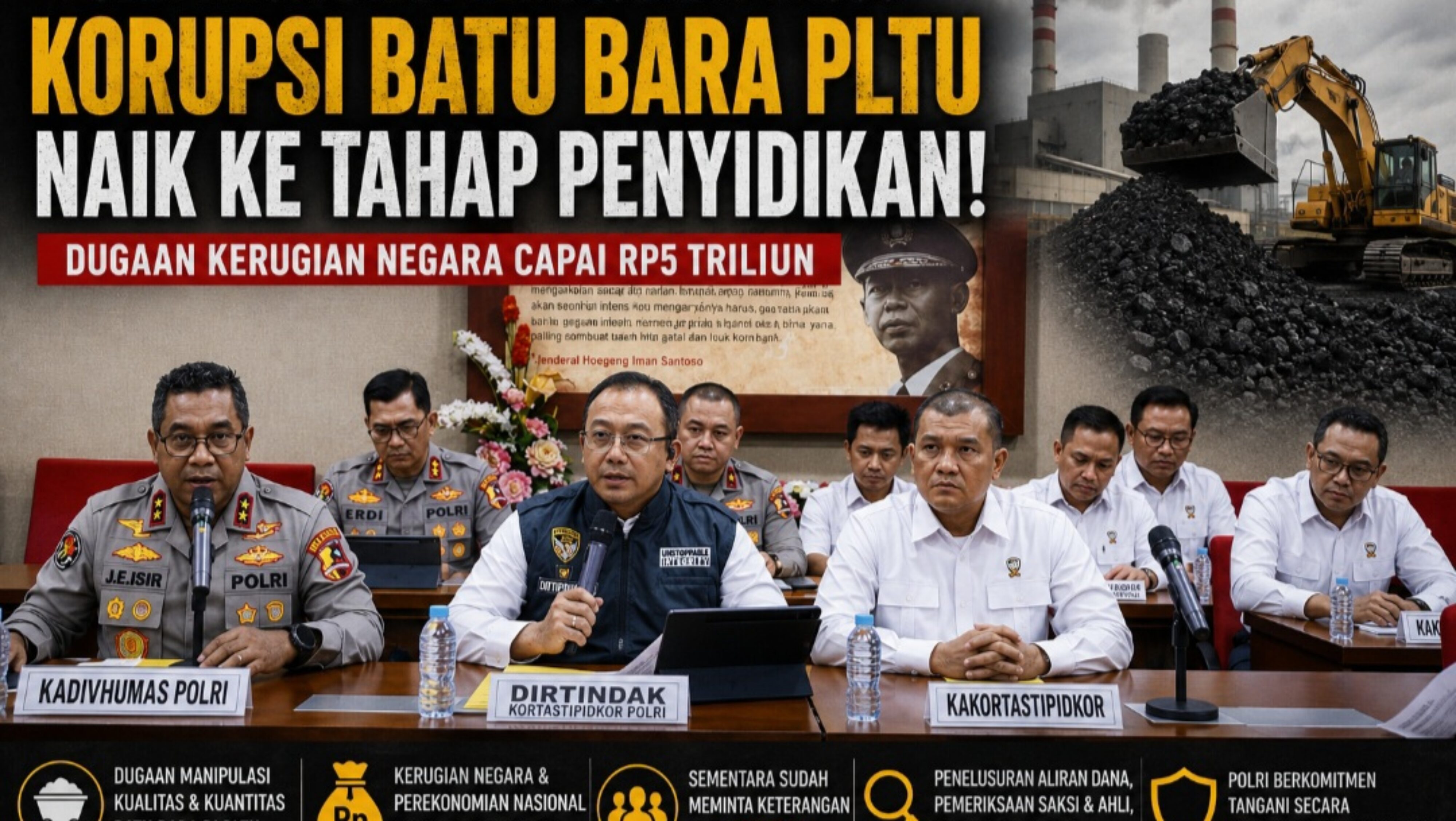 Korupsi Batu Bara PLTU Naik ke Penyidikan! Polri Bidik Dugaan TPPU, Kerugian Negara Diperkirakan Capai Rp5 Triliun