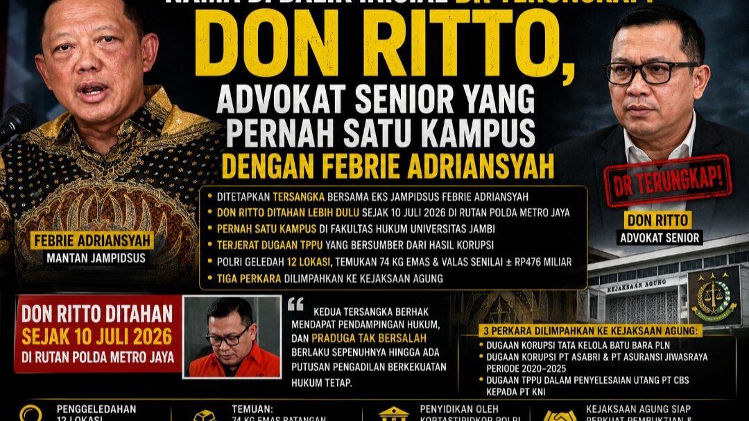 Nama di Balik Inisial DR Terungkap! Don Ritto Jadi Tersangka Bersama Eks Jampidsus Febrie Adriansyah, Jejak Lama Kembali Tersambung di Ruang Penyidikan