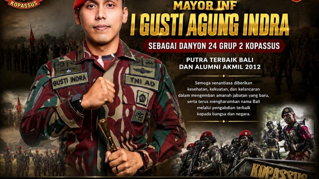 CEO PT Elang Bali Group Ucapkan Selamat kepada Mayor Inf I Gusti Agung Indra sebagai Danyon 24 Grup 2 Kopassus