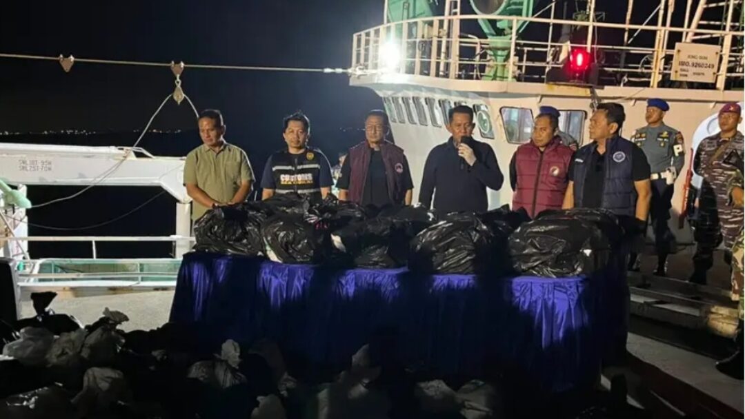 Operasi Gabungan di Laut Bintan Bongkar 1,3 Ton Ketamin, 65 Karung Disamarkan dalam Kemasan Teh Cina